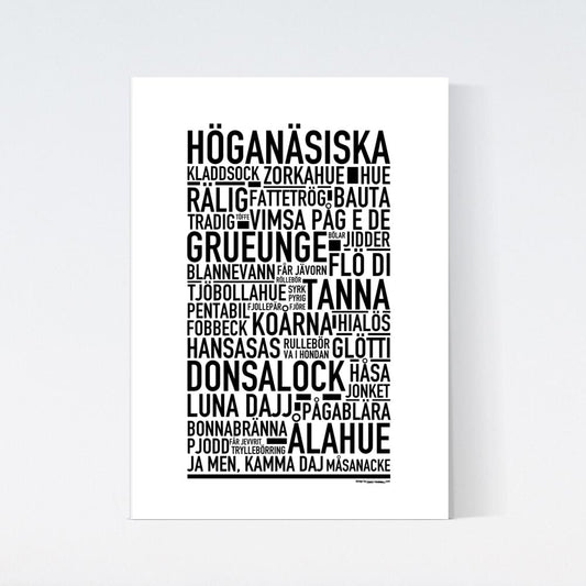 Höganäsiska Dialekt Text Poster