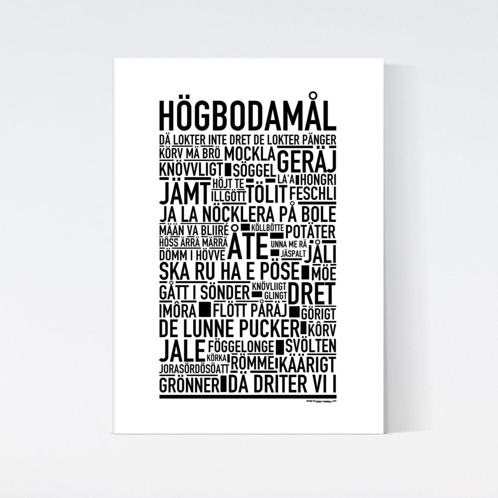 Högbodamål Dialekt Text Poster