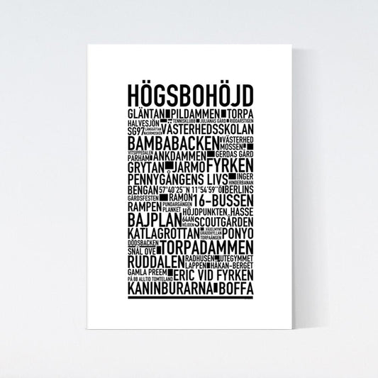 Högsbohöjd Text Poster