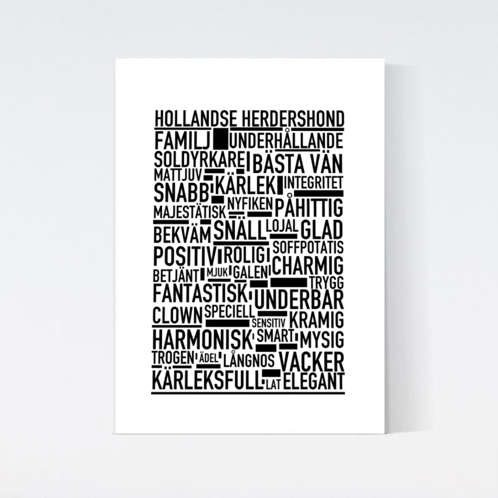 Hollandse Herdershond Text Poster