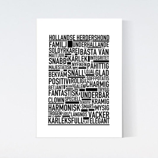 Hollandse Herdershond Text Poster