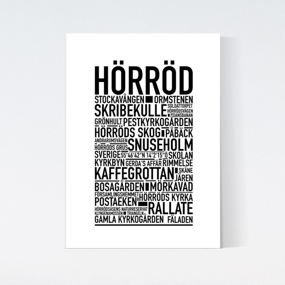 Hörröd Text Poster