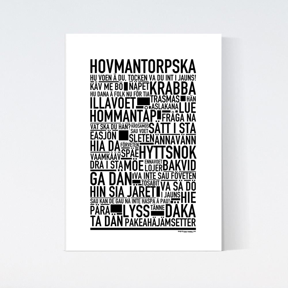 Hovmantorpska Dialekt Text Poster