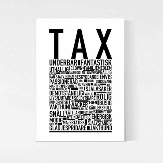 Tax Hund Text Poster