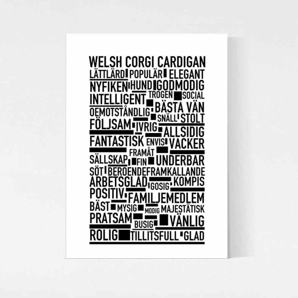 Welsh Corgi Cardigan Text Poster
