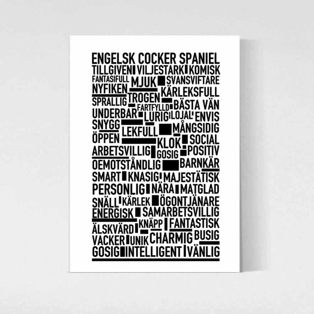 Engelsk Cocker Spaniel Text Poster