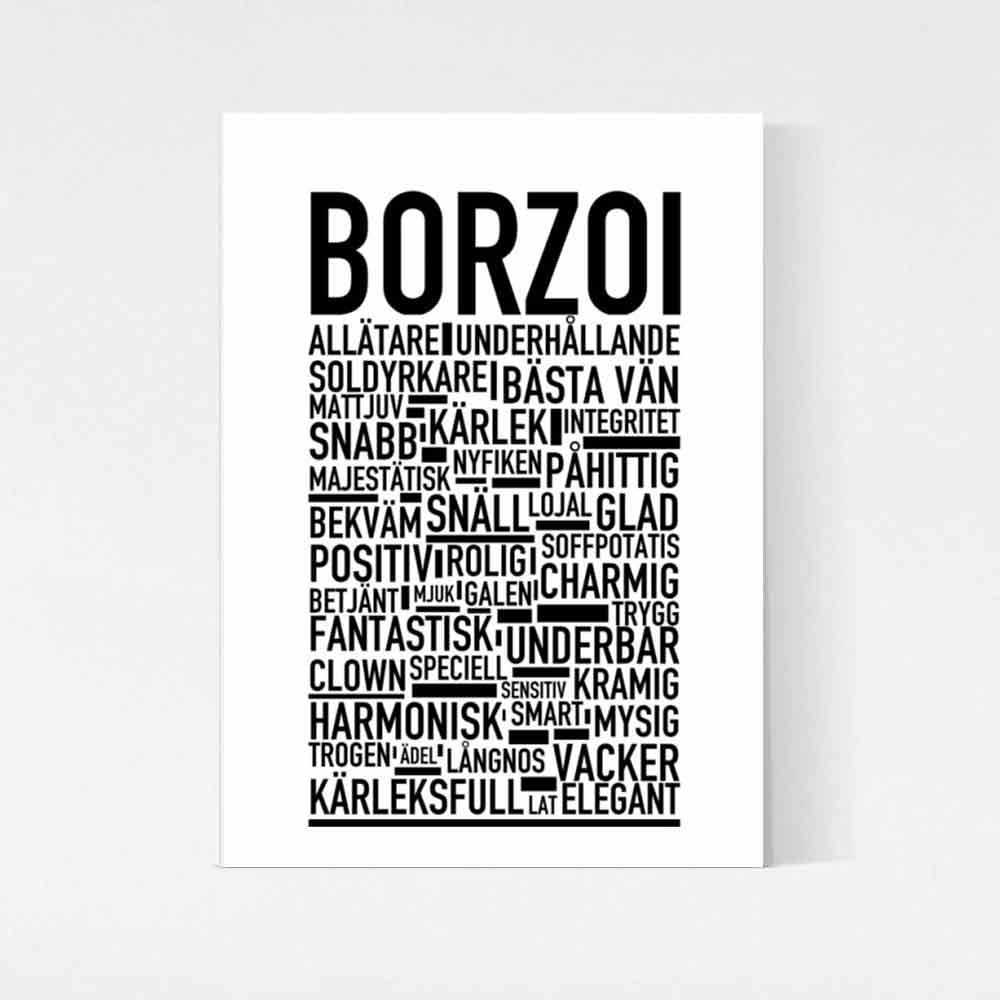 Borzoi Text Poster