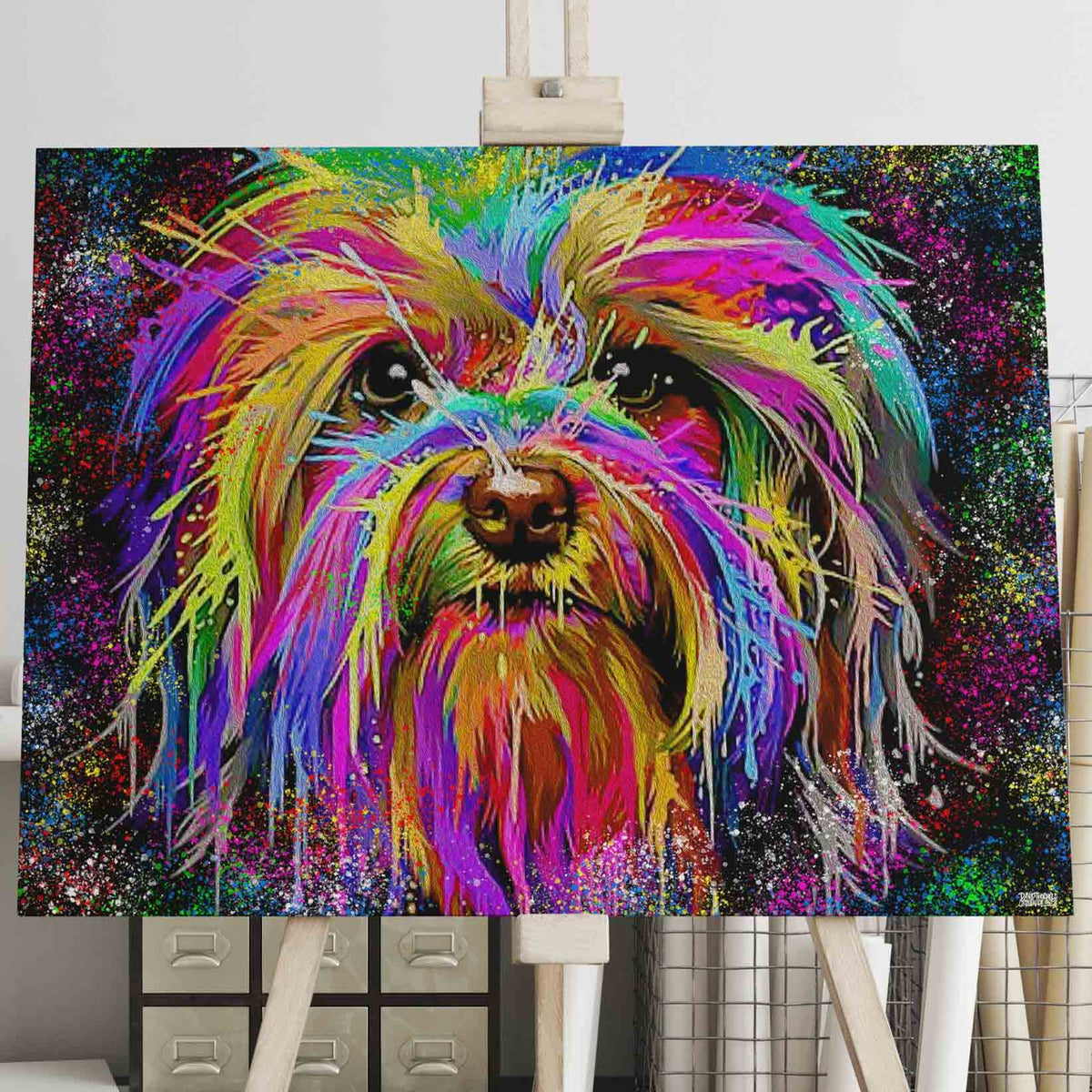 Cute Dog Colorbomb Canvas