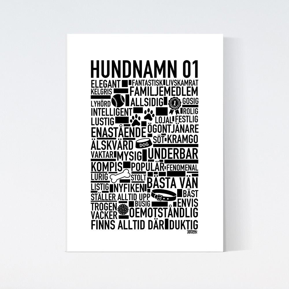 Valfritt Hundnamn Text Poster
