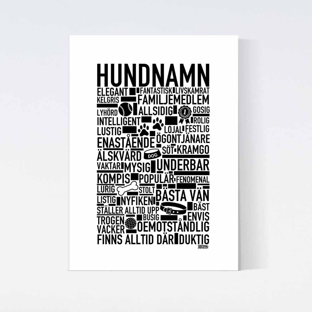 Valfritt Hundnamn Text Poster