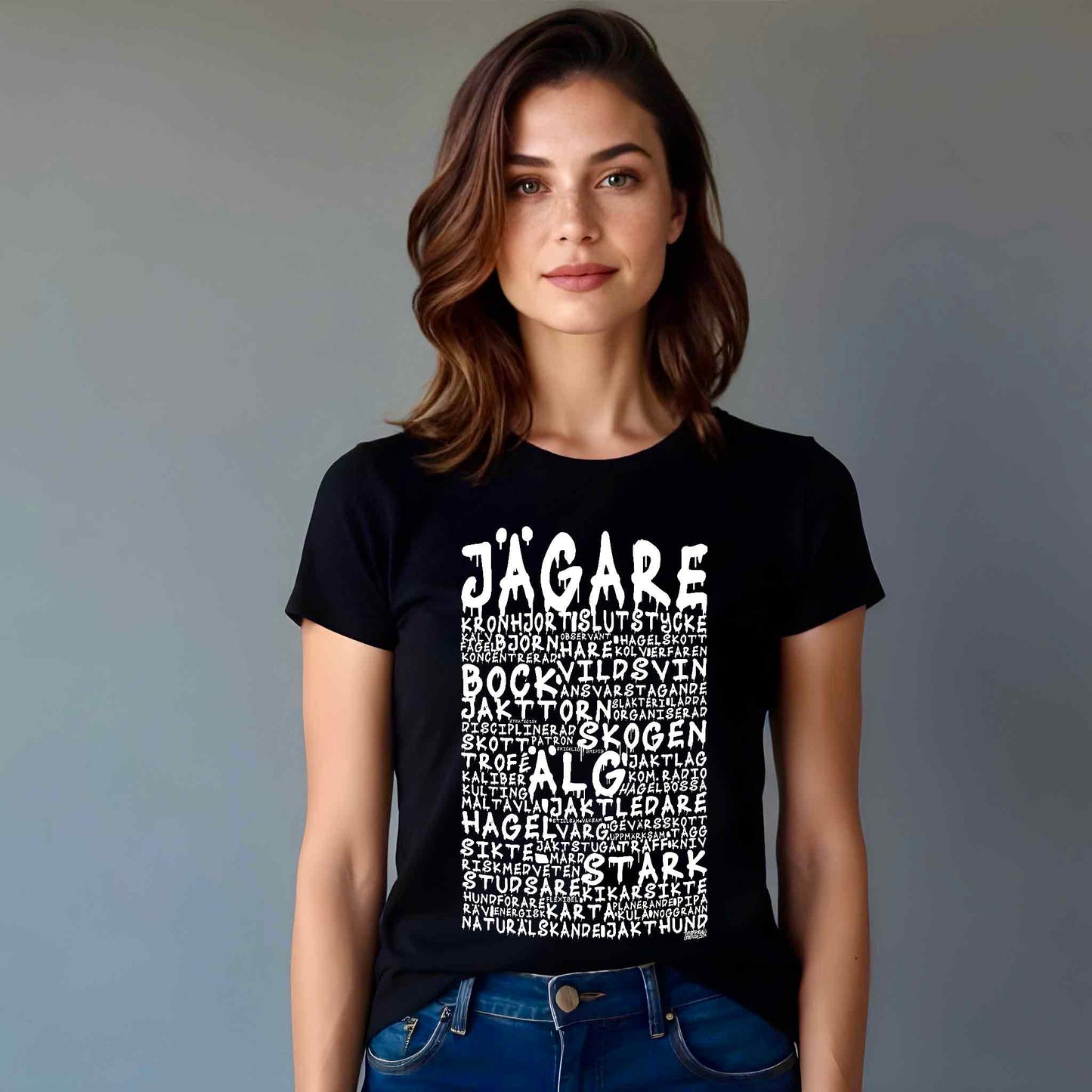 Jägare Graffiti Text T-shirt