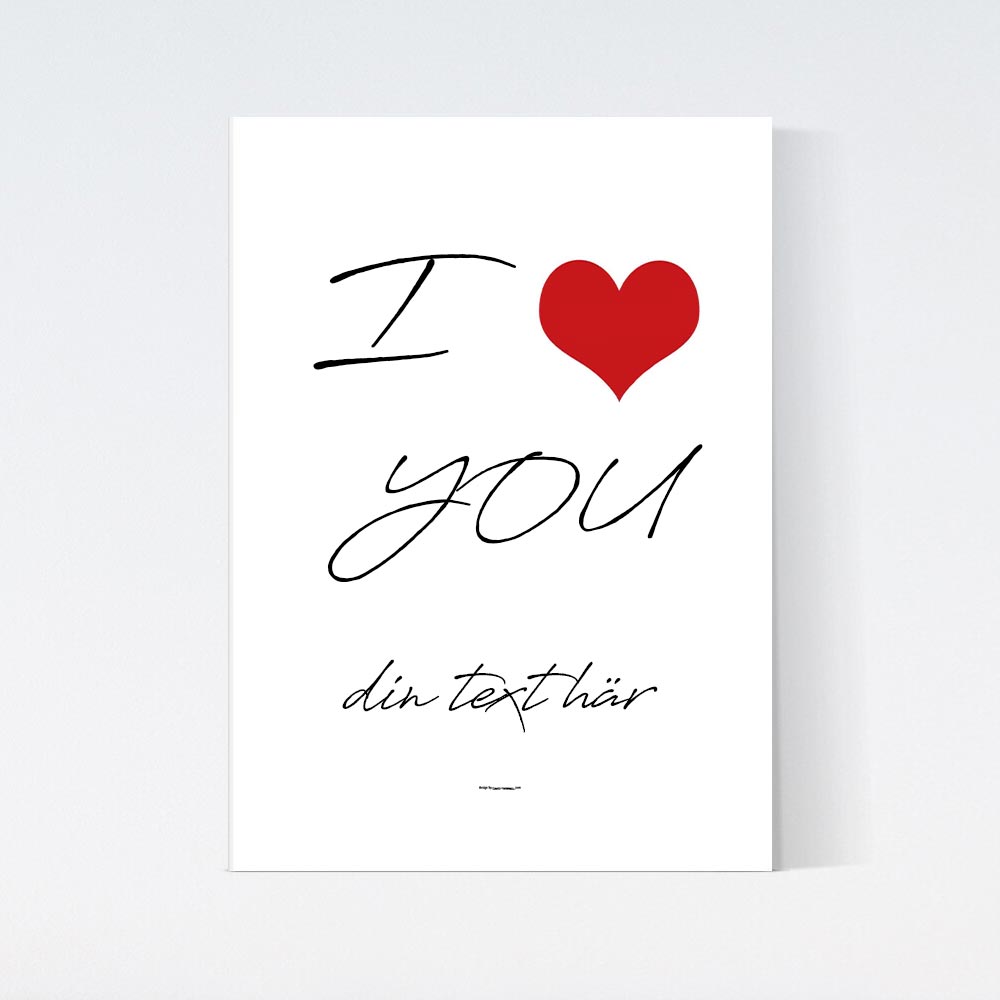 Valfri Text I Love You Poster