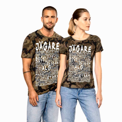 Jägare Camouflage Graffiti Text T-shirt