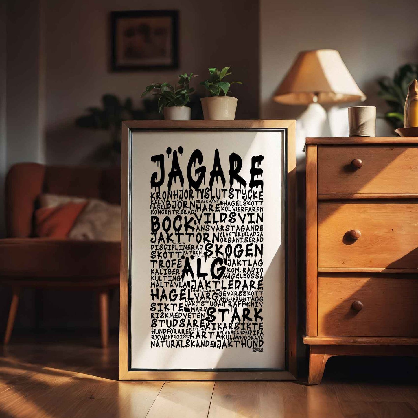 Jägare Graffiti Text Poster