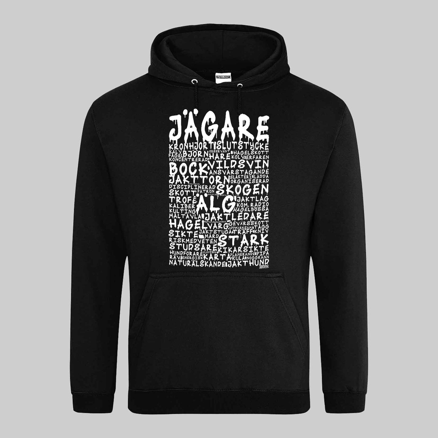 Jägare Graffiti Text Hoodie