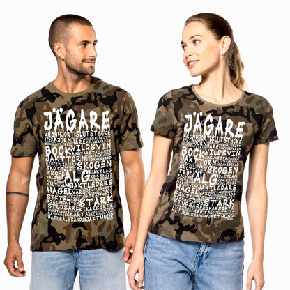 Jägare Camouflage Graffiti Text T-shirt