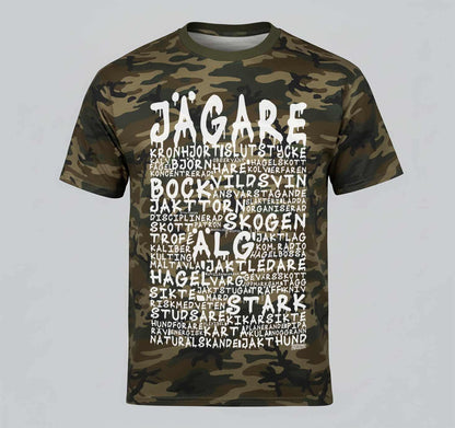 Jägare Camouflage Graffiti Text T-shirt