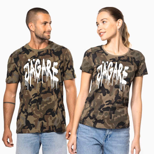 Jägare Camouflage Graffiti Titel T-shirt