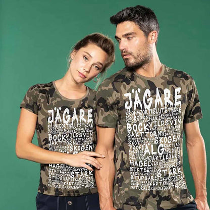 Jägare Camouflage Graffiti Text T-shirt