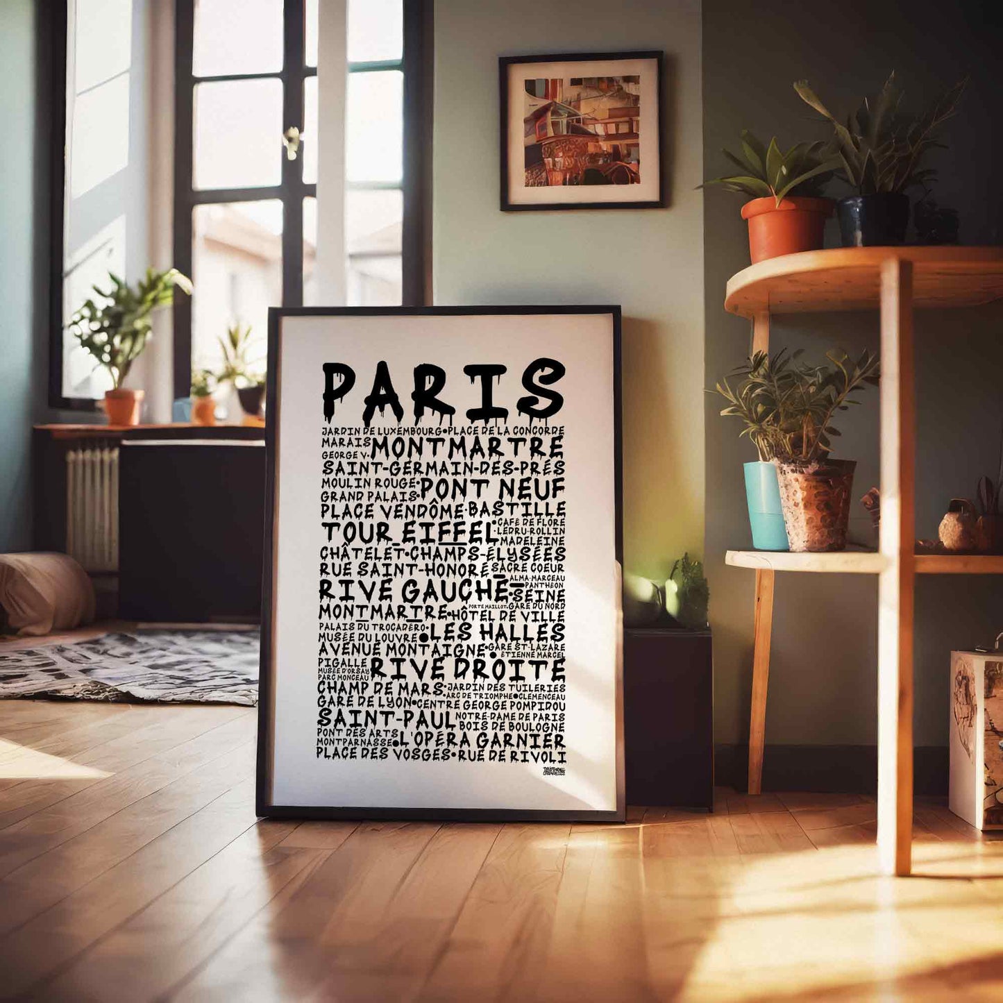 Paris Graffiti Text Poster