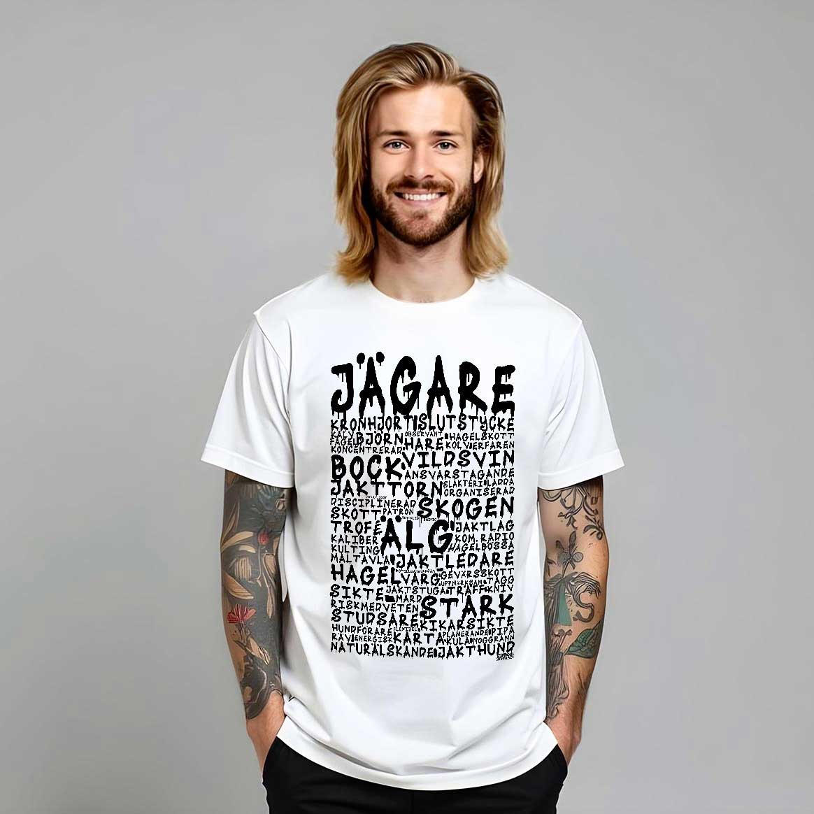 Jägare Graffiti Text T-shirt