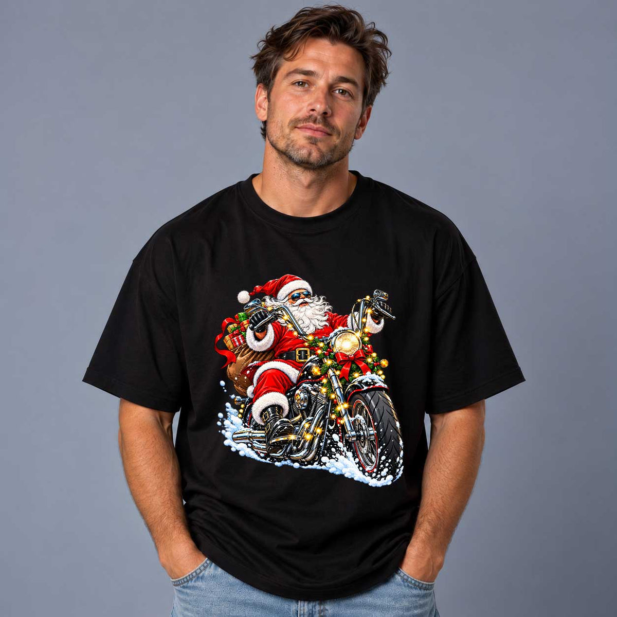 Jultomte På Motorcykel T-shirt