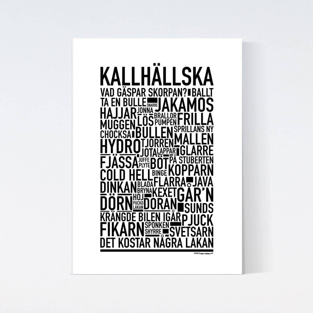 Kallhällska Dialekt Text Poster