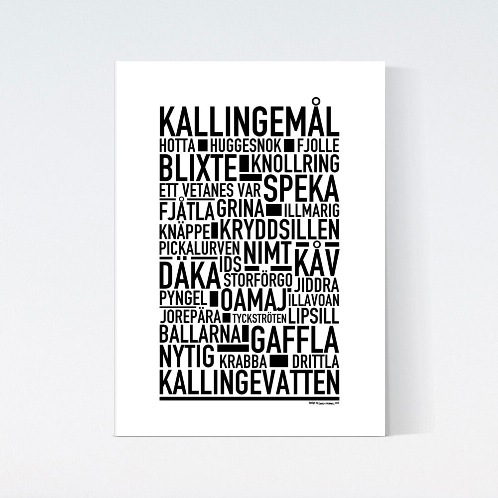 Kallingemål Dialekt Text Poster