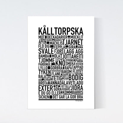 Kålltorpska Dialekt Text Poster