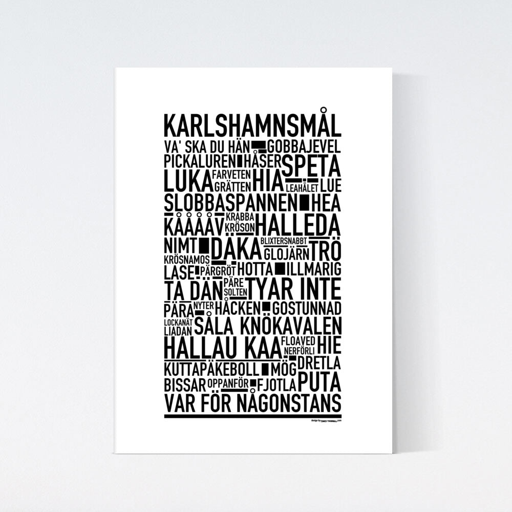 Karlshamnsmål Dialekt Text Poster