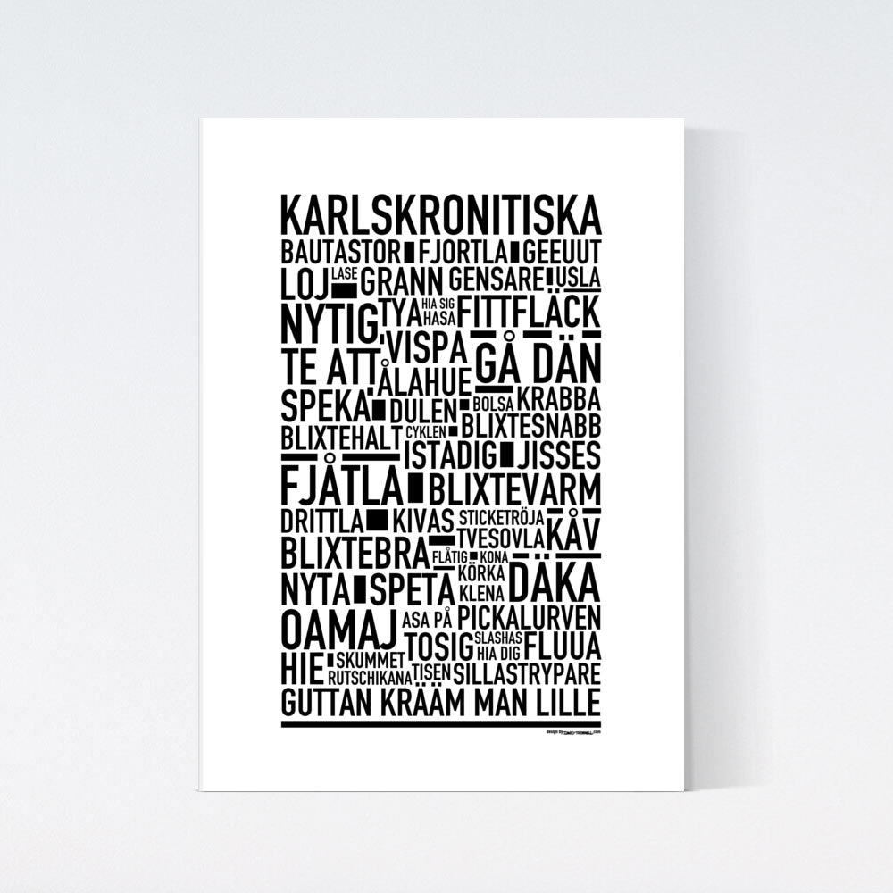 Karlskronitiska Dialekt Text Poster