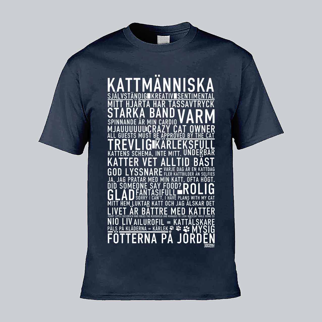 Kattmänniska Text T-shirt