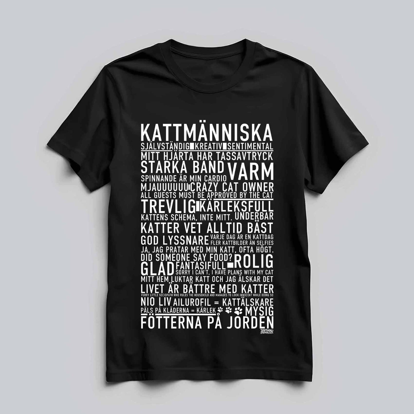 Kattmänniska Text T-shirt