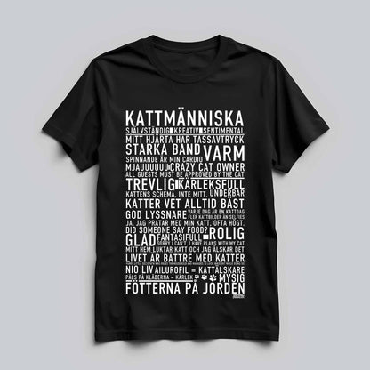 Kattmänniska Text T-shirt