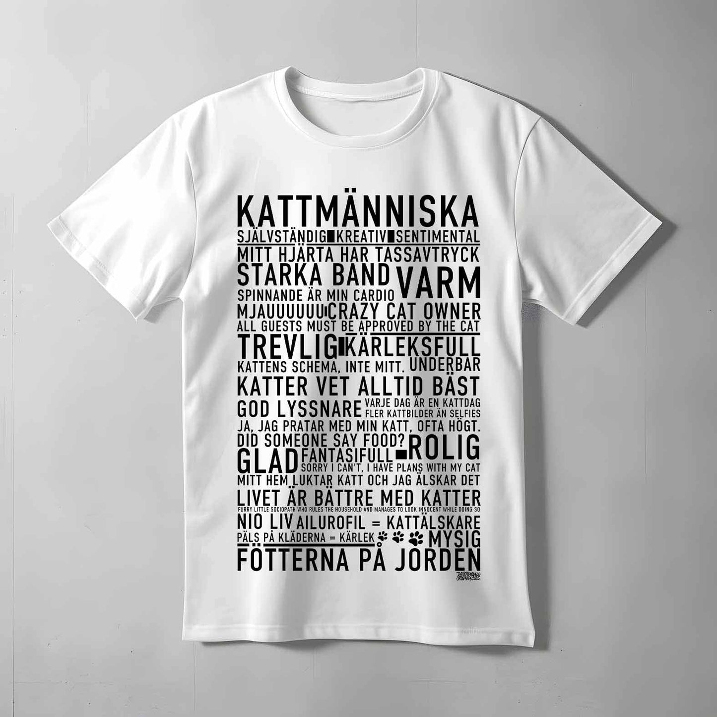 Kattmänniska Text T-shirt