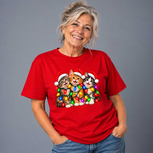 Kattungar Med Julbelysning T-shirt