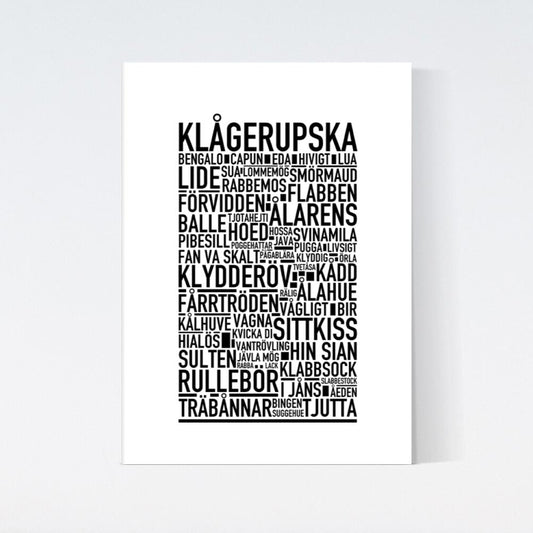 Klågerupska Dialekt Text Poster