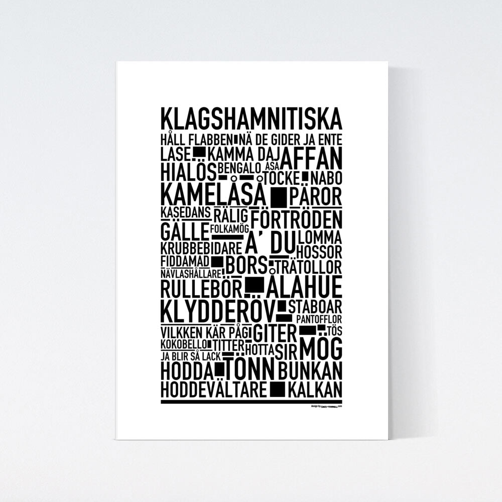 Klagshamnitiska Dialekt Text Poster