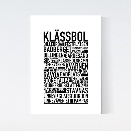 Klässbol Text Poster