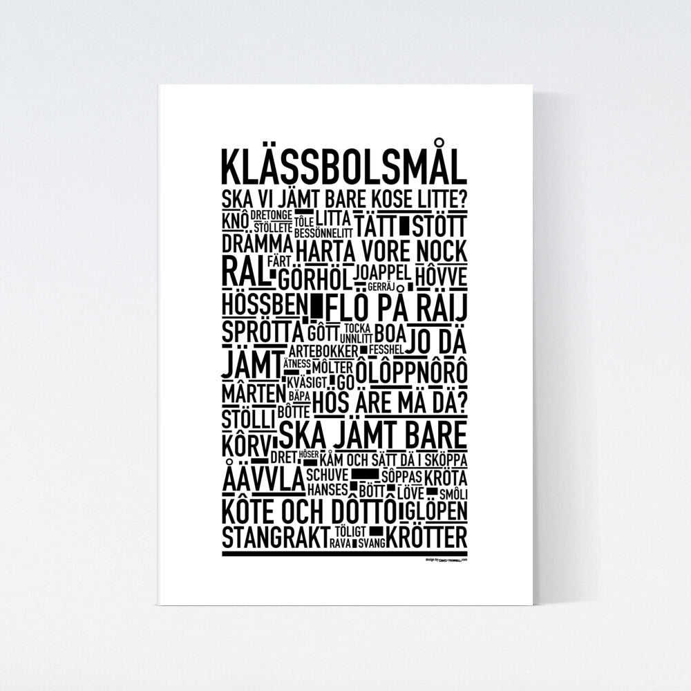 Klässbolsmål Dialekt Text Poster