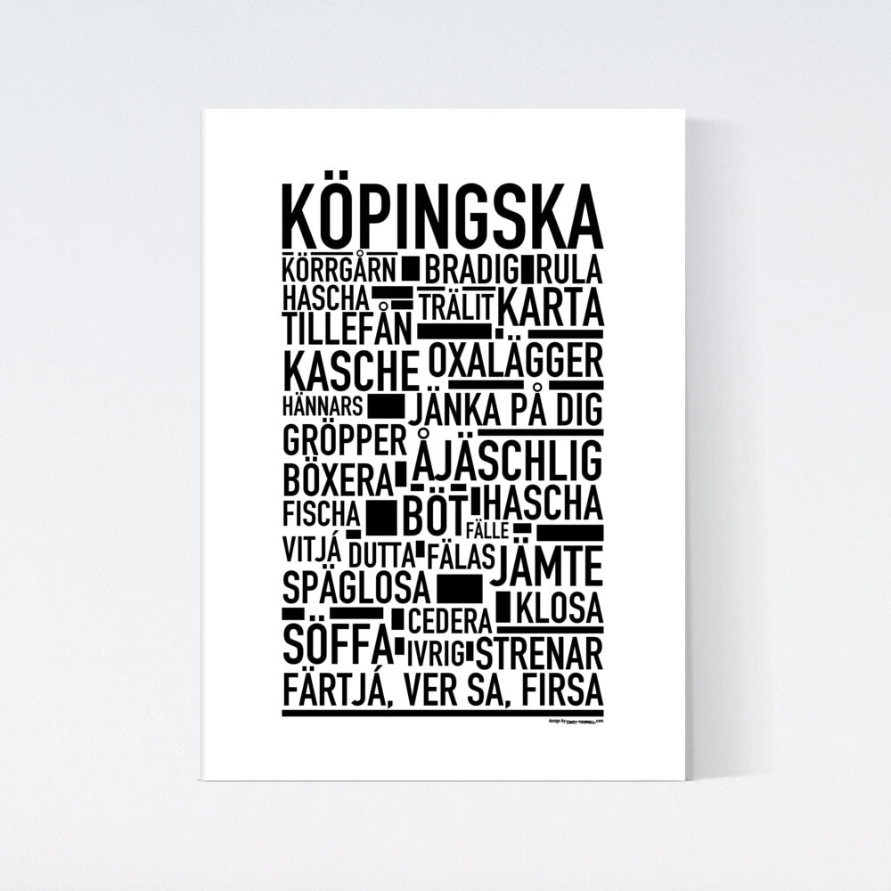 Köpingska Dialekt Text Poster