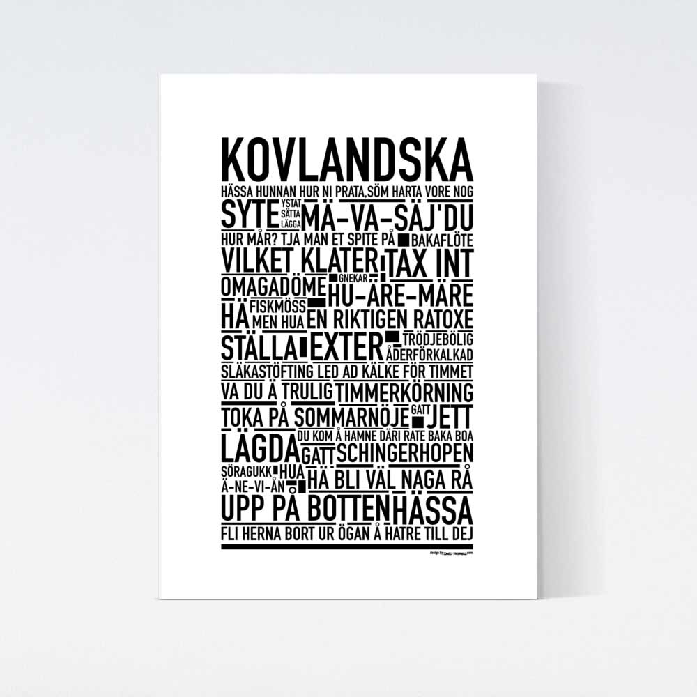 Kovlandska Dialekt Text Poster