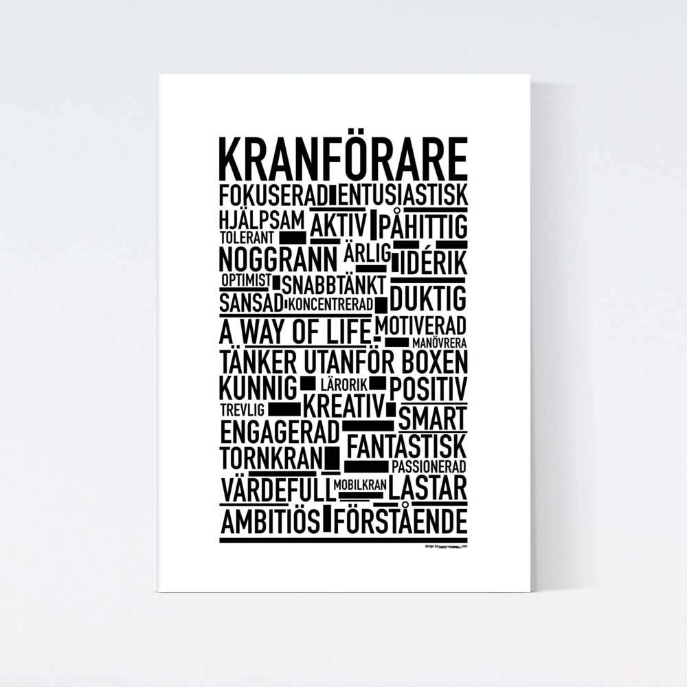 Kranförare Text Poster