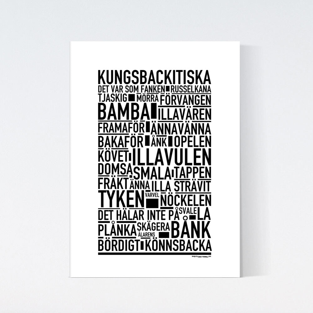 Kungsbackitiska Dialekt Text Poster