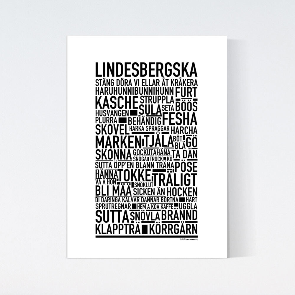 Lindesbergska Dialekt Text Poster