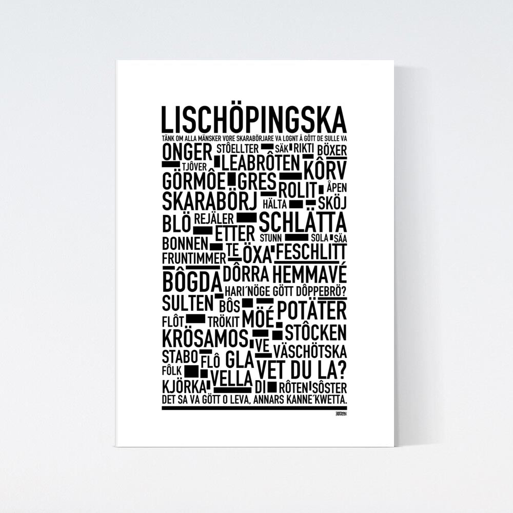 Lischöpingska Dialekt Text Poster