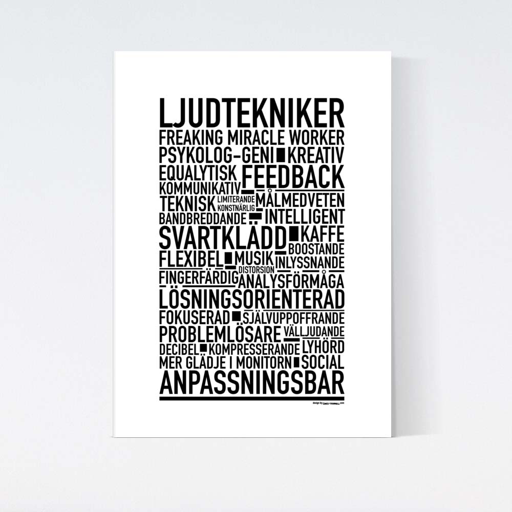 Ljudtekniker Text Poster