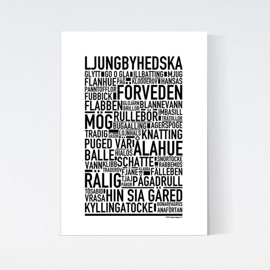 Ljungbyhedska Dialekt Text Poster