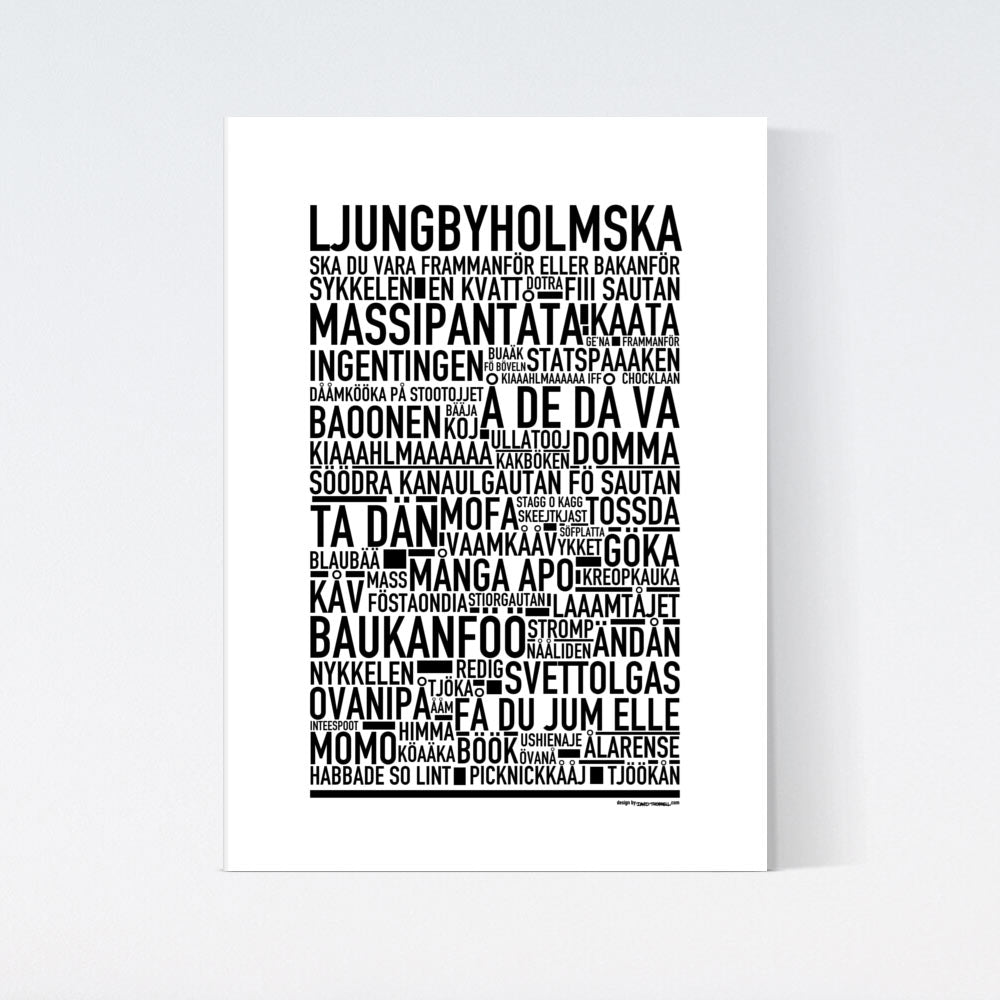 Ljungbyholmska Dialekt Text Poster