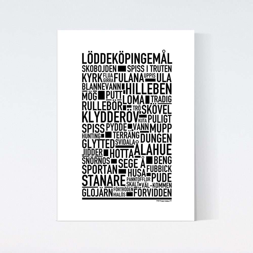 Löddeköpingemål Dialekt Text Poster